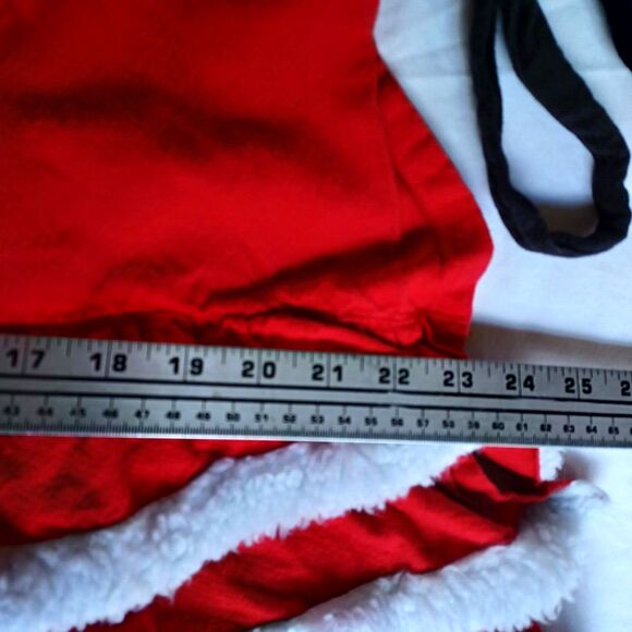 Pier 1 Christmas Red Apron Santa Claus Cookie Baking Gold Tone Accents - Picture 9 of 16